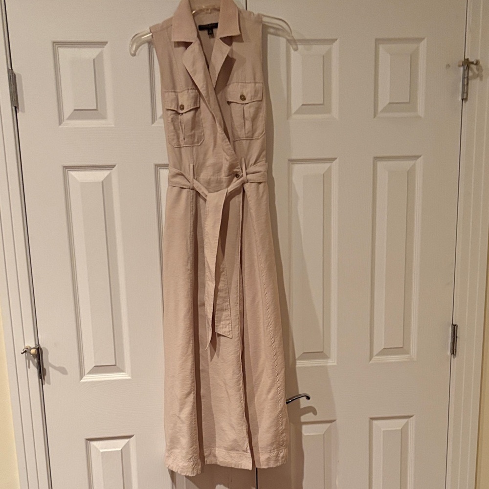 Banana Republic Sleeveless Collared Maxi Dress in Beige